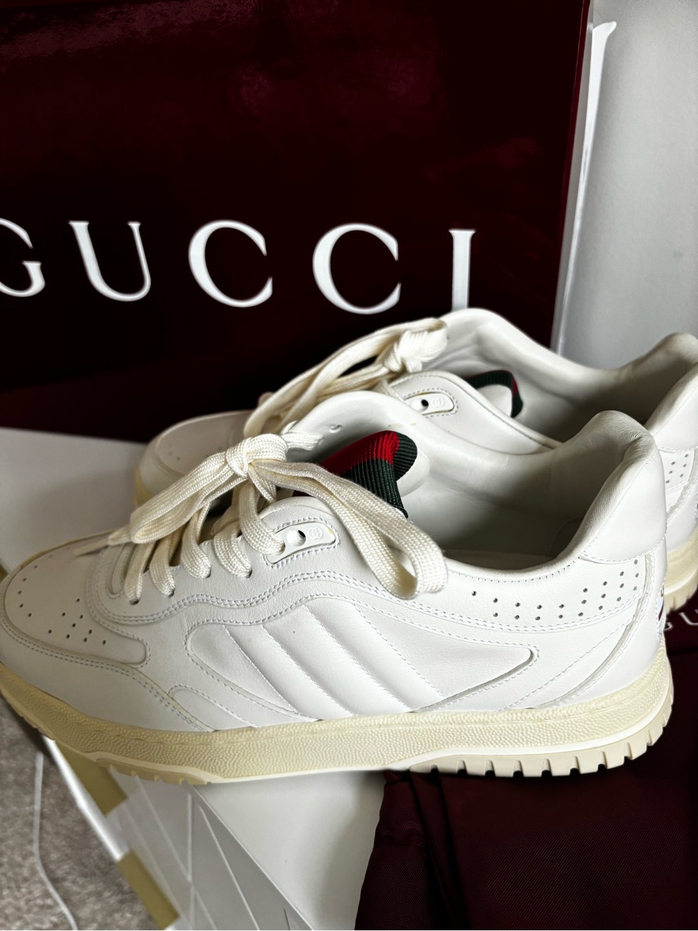Gucci Re-web Leather Low-Top Sneakers - Picture 8 of 8